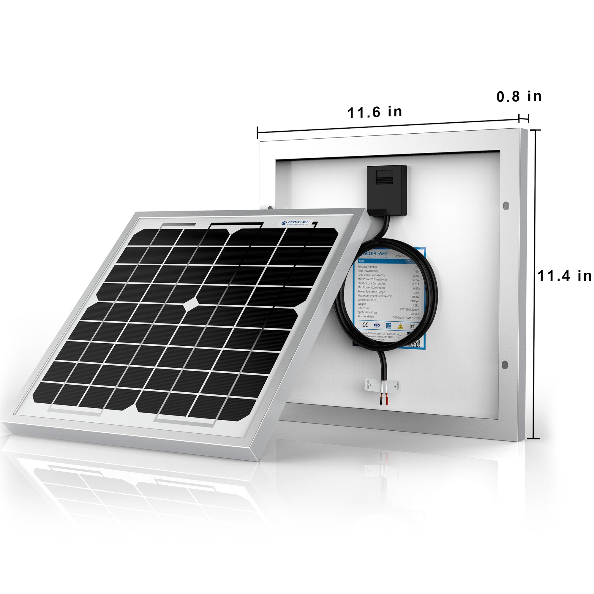 10 Watt 12 Volt Monocrystalline Solar Panel - Q/Monk’S Store