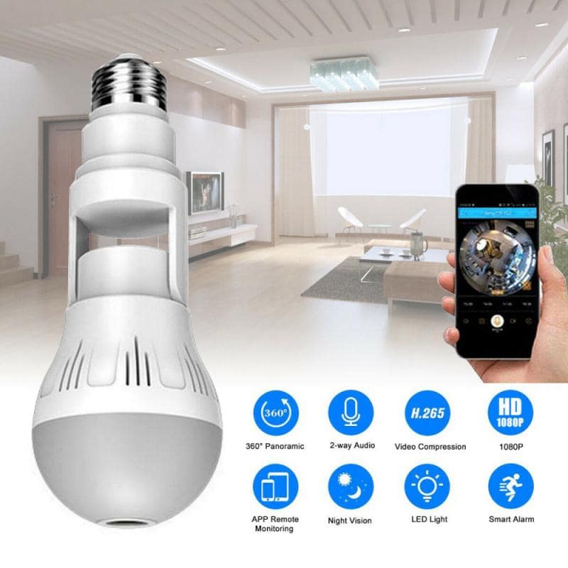 360° Panoramic Hidden Light Bulb Wifi Camera - Q/Monk’S Store