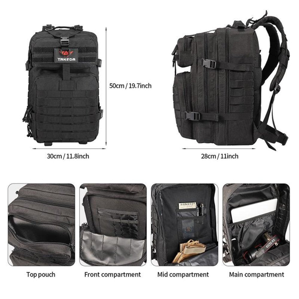 42L Tactical Backpack Bag with USA Patch - Q/Monk’S Store