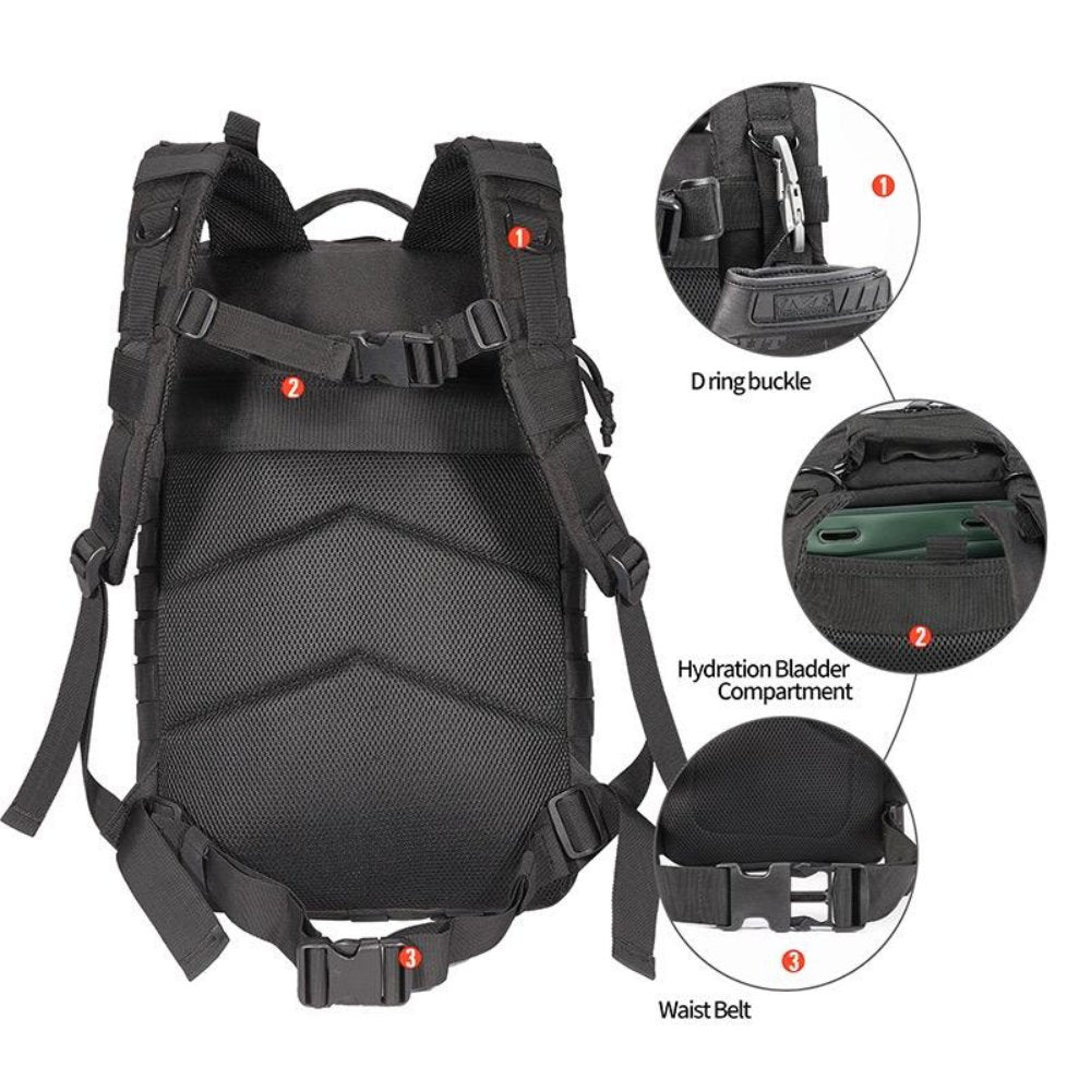 42L Tactical Backpack Bag with USA Patch - Q/Monk’S Store