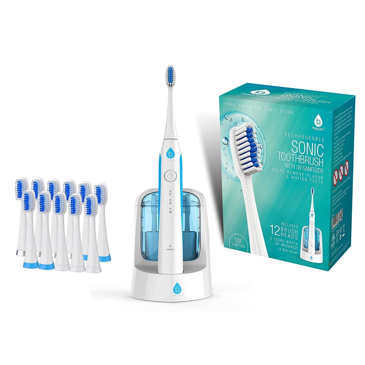 Electric Smart Series Rechargeable Toothbrush with UV Sanitizing Function - Q/Monk’S Store